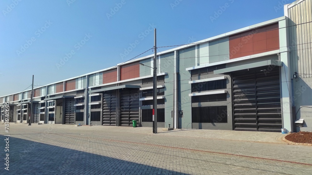 A block of empty warehouse ready for sale in urban area