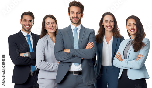 happy successful business team isolated on transparent and white background.PNG image.