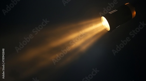 Warm spotlight shining in the darkness.