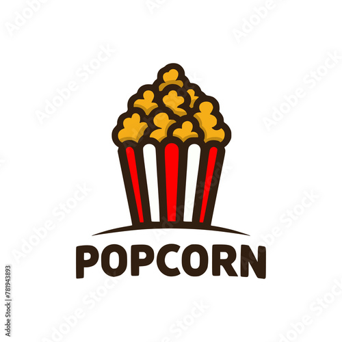 popcorn snack food logo vector illustration template design