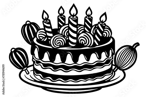 , birth-day-cake-with-candy--vector-whit-background
