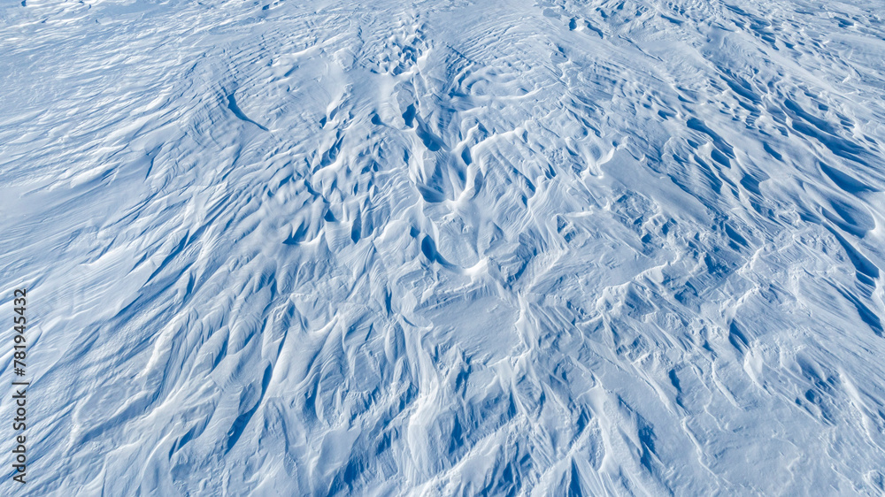 the texture of snow in the tundra from the top the texture of snow in the tundra from the top