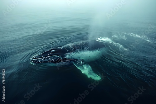 North Atlantic Right Whale: A Call for Conservation Amidst Climate Peril. Concept Marine Conservation, Endangered Species, Climate Change, Ocean Protection, Wildlife Conservation photo
