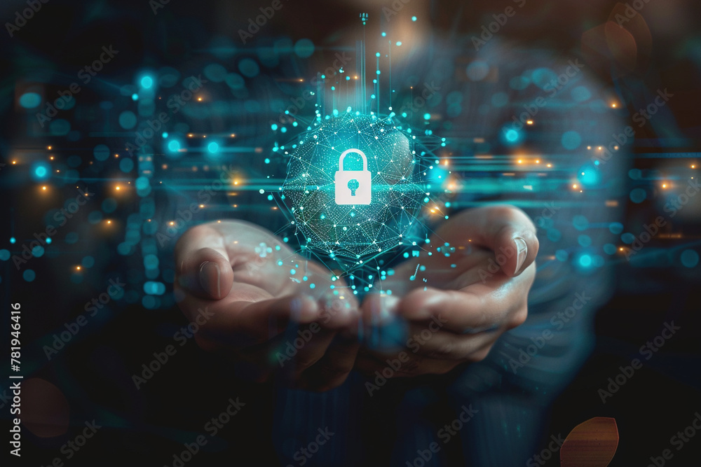 touching security button on virtual screens, internet technology touching security button on virtual screens, internet technology