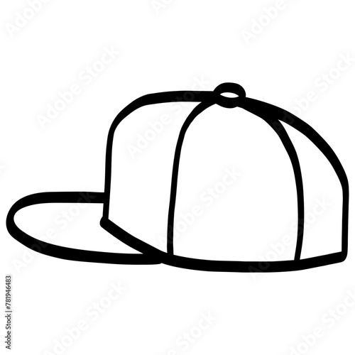 Hat Snapback Baseball Cap Doodle Vector Drawing Illustration