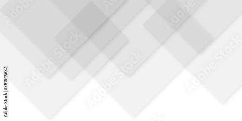 Abstract white and grey geometric square background. Abstract white pattern, squares texture banner design. © Mirror