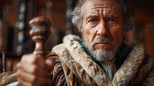 Wallpaper Mural justice and law concept.Male judge in a courtroom holding the gavel and balance scale and digital tablet computer hand wood hammer. Torontodigital.ca