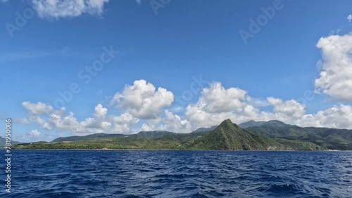 4k video of the remote coastline of the Caribbean island of Dominica