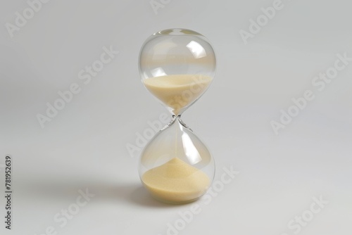 hour glass sand clock with white background. 