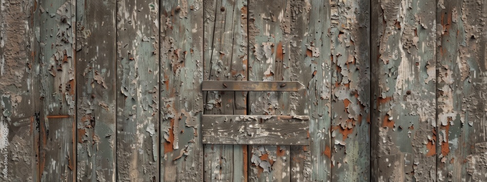 A weathered wooden door with a chipped paint surface, revealing a smooth, unpainted square in the center. A weathered wooden door with a chipped paint surface, revealing a smooth, unpainted square in the center.