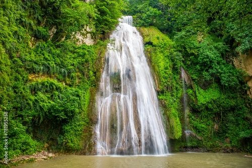 Beautiful shot of Lowe Waterfall in Golestan National Park  Iran