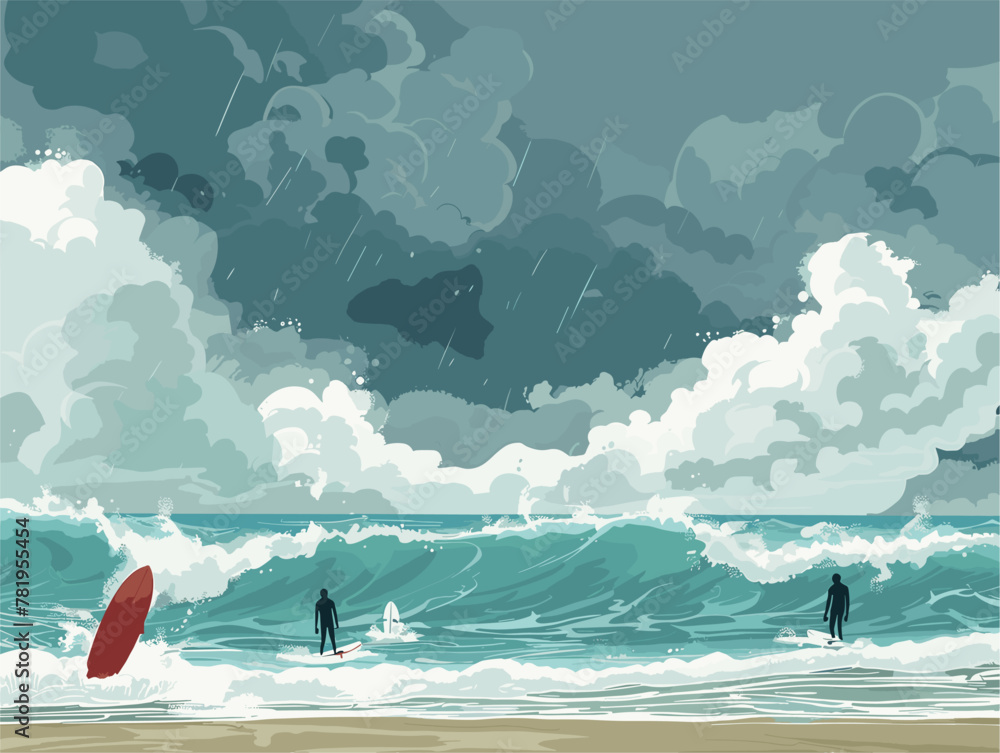 Surfers Paddle Out Amidst Storm Clouds: A Race Against Time for the Perfect Wave Surfers Paddle Out Amidst Storm Clouds: A Race Against Time for the Perfect Wave