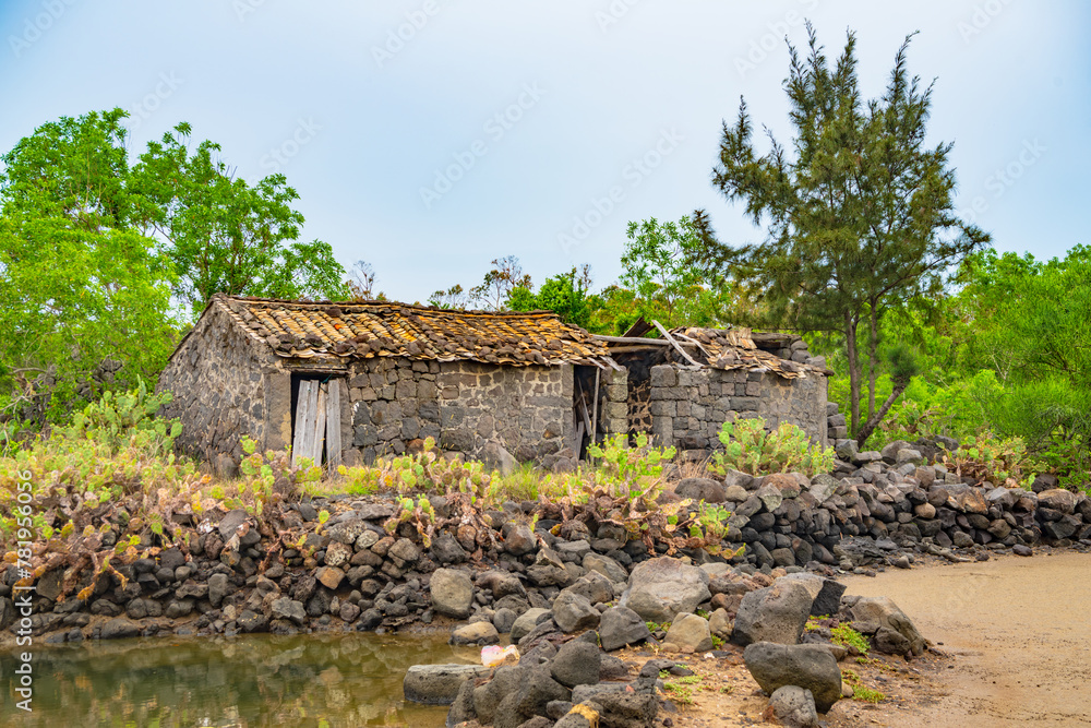 Stone houses and stone piles in the ancient salt fields of Yanding, Danzhou, Hainan, China Stone houses and stone piles in the ancient salt fields of Yanding, Danzhou, Hainan, China