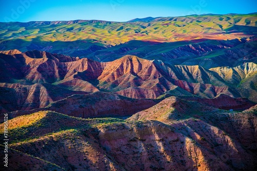 Scenic Aladaglar mountains in Zanjan Province  Iran under a clear blue sky