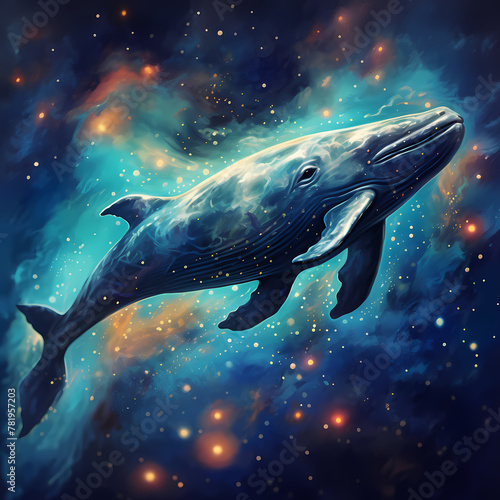 Cosmic whale swimming through a galaxy. 