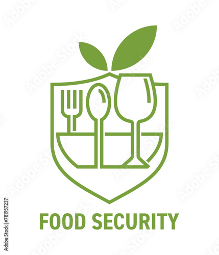 Food security - emblem in bold line