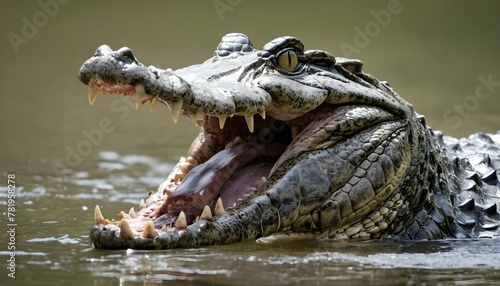 An-Alligator-With-Its-Jaws-Open-Wide-Ready-To-Def- © Seirah