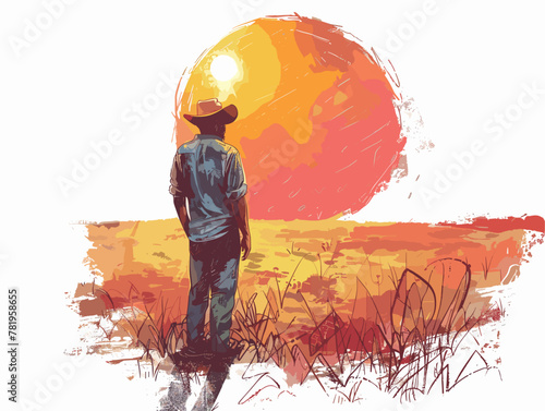 Desperately Waiting For Rain: A Parched Farmer's Hope for Salvation Amidst a Scorching Drought