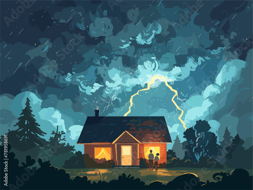 Mesmerized Family Witnesses Nature's Spectacular Lightning Show from the Safety of Home