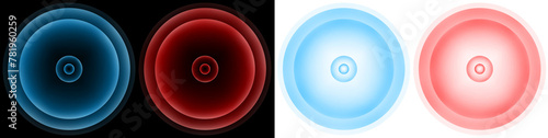 фотографія blue and red circle area radar or touch screen effect light