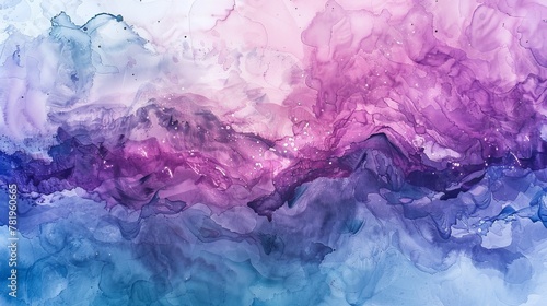 This is an abstract galaxy background with a textured watercolor paper background and a sky background...