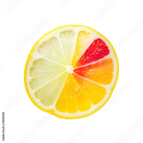 Isolated Colorful Lemon Slice