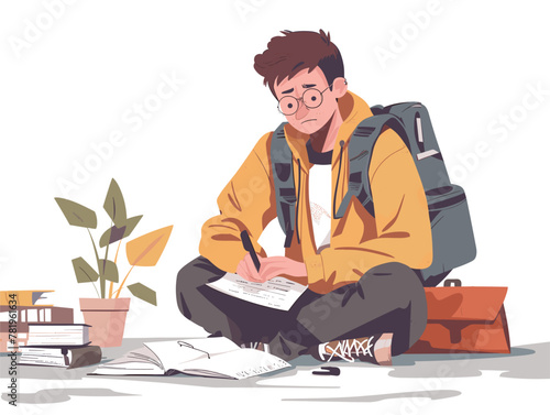 An Animated Student Seeking Financial Aid to Pursue Higher Education Dreams