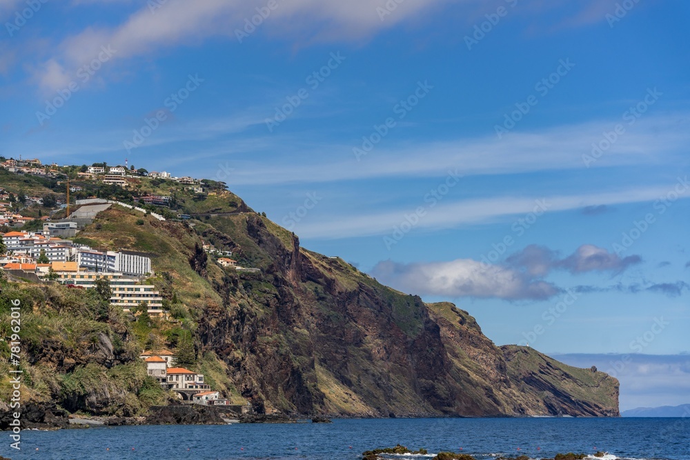 Beautiful shot of Funchal harbor in sunny weather, Madeira