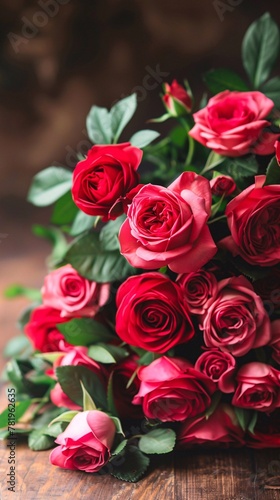 a bouquet of red rose
