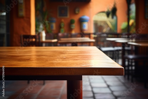 Empty table at the restaurant. Copy space, add your product. Ai Generative