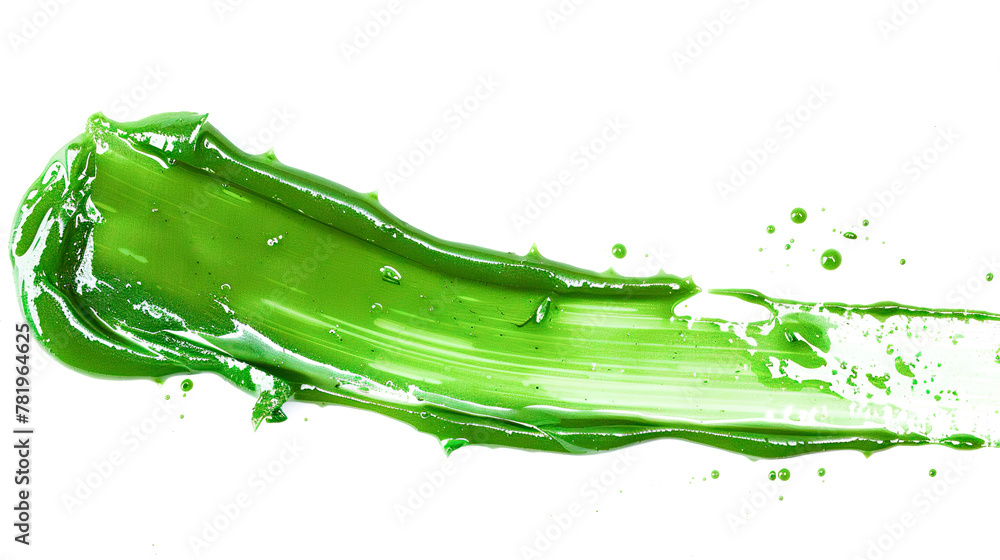 Liquid green gel smear isolated on white background. facial jelly serum. Aloe vera cosmetic product, natural ingredients and laboratory glassware. Liquid green gel smear isolated on white background. facial jelly serum. Aloe vera cosmetic product, natural ingredients and laboratory glassware.