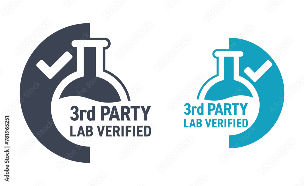 Third-party lab verified badge, semicircle shape Third-party lab verified badge, semicircle shape