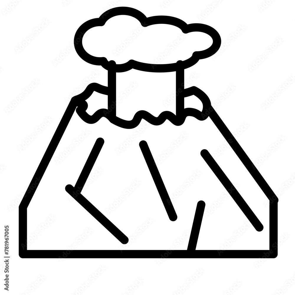 volcano Vector Line Icon Design volcano Vector Line Icon Design