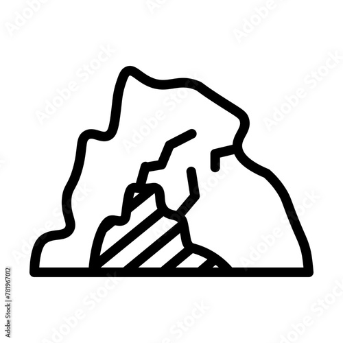cave Vector Line Icon Design