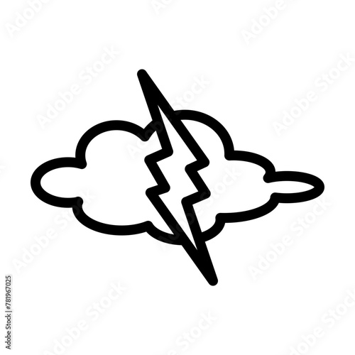 lightening Vector Line Icon Design