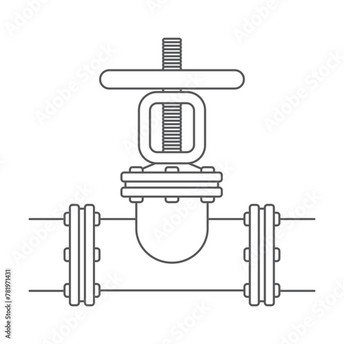 Gas valve in thin line - gate for fossil gases