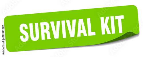 survival kit sticker. survival kit label