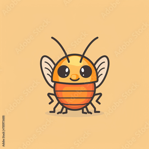 a bee with eyes and nose with two wings that say no to mosquito