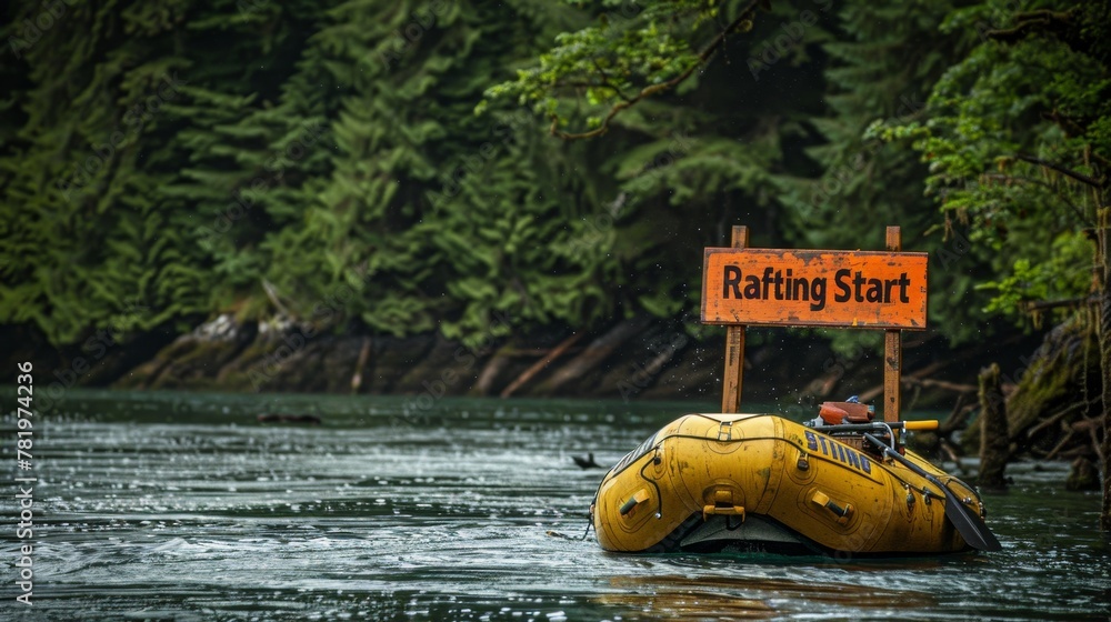 Engaging snapshot of a raft about to embark, 