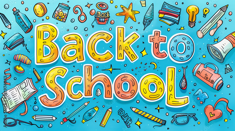 Vibrant Educational Doodles, back to school
