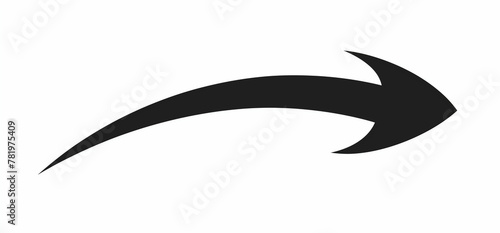 Black right arrow icon a curved arrow pointing PNG on a transparent background