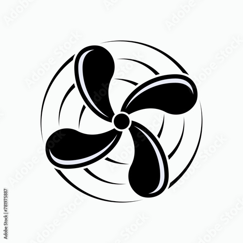 Propeller Icon. Fan Symbol, Turbine Symbol.    