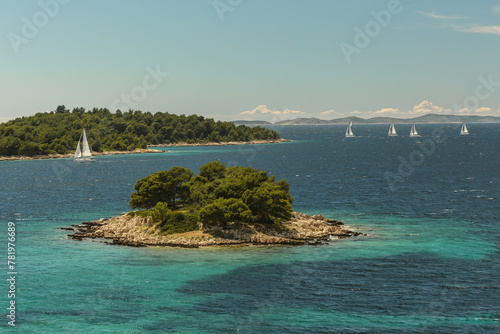 Rocky beach and crystal clear water in Dalmatia, croatia