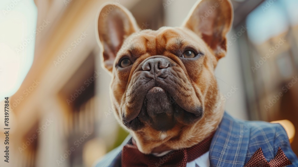 Professional and suave man dog posing in k resolution  AI generated illustration