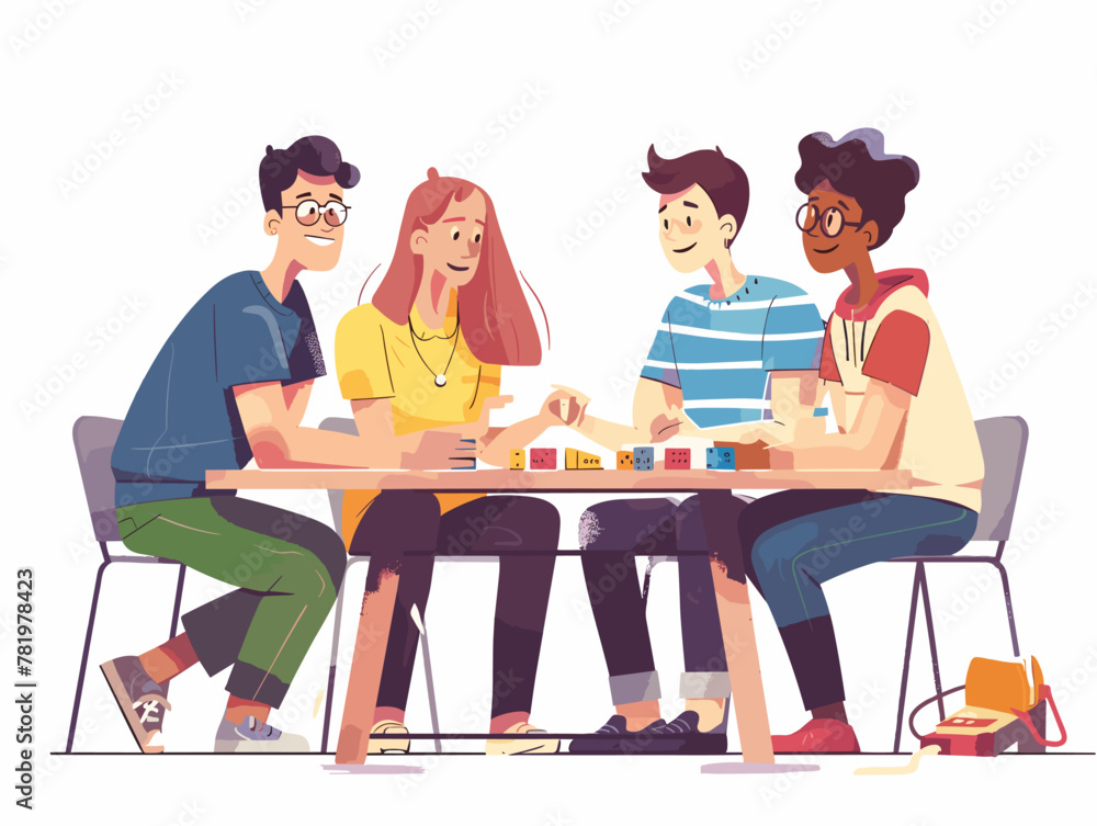 Fototapeta premium Board Game Night: Friends Gather for Fun and Competition in a Cozy Environment