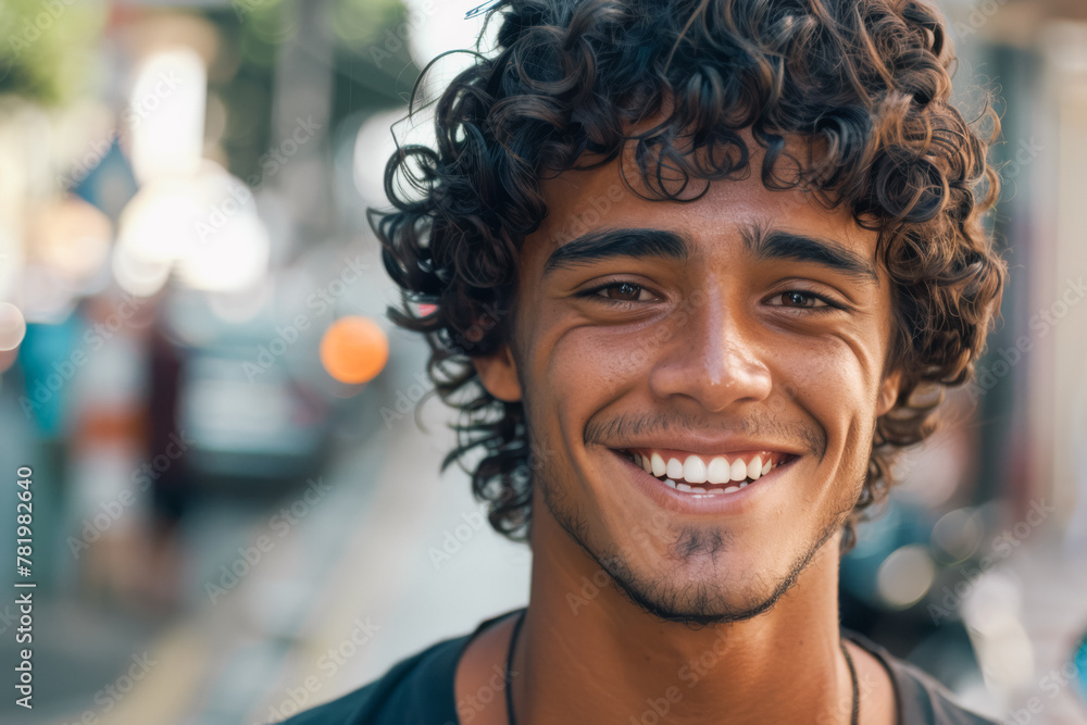 Portrait of a handsome hispanic man in the city Portrait of a handsome hispanic man in the city