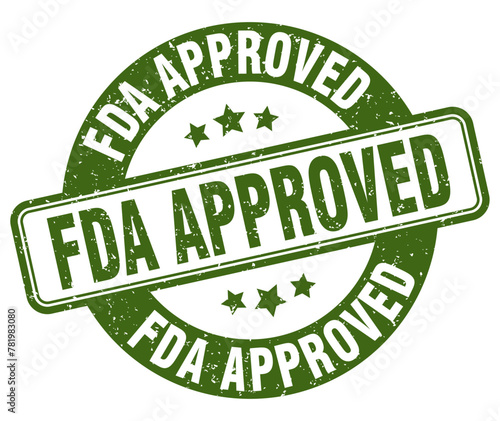 fda approved stamp. fda approved label. round grunge sign