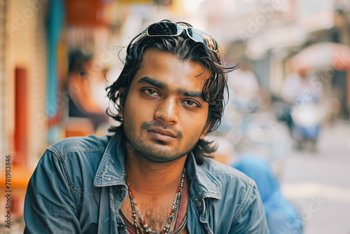 Portrait of a handsome Indian man in the city