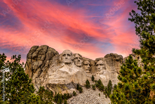 Wallpaper Mural Scenic view of Mount Rushmore National Memorial in the Black Hills region, South Dakota at sunset Torontodigital.ca
