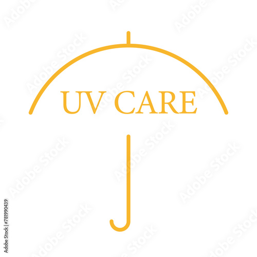 UVケア紫外線対策　アイコンマーク　夏のフレームベクター素材